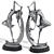 Golden Black Dancer Statues Pair 3D model small image 3