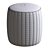 Elegant Velvet Pouf Ottoman 3D model small image 3