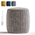 Elegant Velvet Pouf Ottoman 3D model small image 4