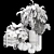 Spooky Halloween Outdoor Plant Set 3D model small image 6