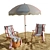 Modern Beach Lounge Outdoor Set 3D model small image 1