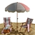 Modern Beach Lounge Outdoor Set 3D model small image 3