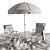 Modern Beach Lounge Outdoor Set 3D model small image 4