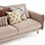 Modern Mink 3-Seater Sofa 3D model small image 2