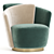 Modern Elegance Split Chair 3D model small image 1