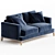 Modern Wood 2.5 Seater Sofa 3D model small image 2