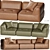 Modern Leather Sectional Sofa Set 3D model small image 1
