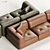 Modern Leather Sectional Sofa Set 3D model small image 2
