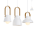 Glass Pendant Lamp with Wood Accent 3D model small image 1