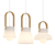Glass Pendant Lamp with Wood Accent 3D model small image 2