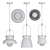 Glass Pendant Lamp with Wood Accent 3D model small image 4