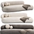 Alba Plush Cream Bean Sofa 3D model small image 1