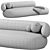 Alba Plush Cream Bean Sofa 3D model small image 4