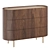 Art Deco Walnut & Leather Chest 3D model small image 1