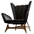 Midcentury Modern Wingback Lounge Chair 3D model small image 5
