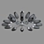 Eurosvet Thalia Ceiling Chandelier, 12-Light 3D model small image 3
