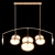 Alabaster Brass Chandelier: Elegantly Antique 3D model small image 1