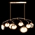 Alabaster Brass Chandelier: Elegantly Antique 3D model small image 2