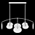 Alabaster Brass Chandelier: Elegantly Antique 3D model small image 3