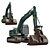 KOMATSU Excavator 3D Model Set 3D model small image 2