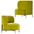 Modern Design Akiko Lounge Armchair 3D model small image 2