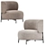 Modern Design Akiko Lounge Armchair 3D model small image 3