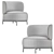 Modern Design Akiko Lounge Armchair 3D model small image 7