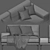 Modern Chaise Longue Sofa Vray 3D model small image 5