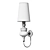 Modern White Steel Wall Sconce 3D model small image 2