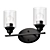Matte Black Wall Sconce, 2-Light 3D model small image 1