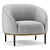 Potocco Yoisho Fabric Easy Chair 3D model small image 2