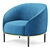 Potocco Yoisho Fabric Easy Chair 3D model small image 4