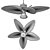 Tropical Breeze Palm Ceiling Fan 3D model small image 6