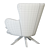 Crete&Barrel Grey Leather Wingback Chair 3D model small image 7