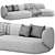 Modern Swell Fabric Chaise Sofa 3D model small image 4