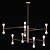 English Bronze Plano Chandelier 3D model small image 1