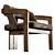 Eco-Design Walnut Armchair for Style 3D model small image 6