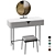 Gray Stone Top Makeup Vanity 3D model small image 9