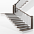 Modern Metal-Wood Staircase - White 3D model small image 2