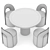 Italian Marble Dining Table Set 3D model small image 6