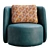 Sleek Modern Pyora Furniture 3D model small image 3