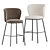 Ciselia Light Grey Fabric Bar Stool 3D model small image 1