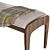 Elegant Solid Walnut Upholstered Bench 3D model small image 5