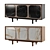 Elegant Wood Glass Sideboard Cabinet 3D model small image 2