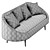 Elegant Curved Sofa Modway 3D model small image 5