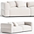 Elegant Modern Tuxedo Back Sofa 3D model small image 1