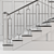 Modern Metal and Wood Staircase 3D model small image 6