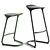 Modern Cross Design Chair Set 3D model small image 1