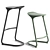 Modern Cross Design Chair Set 3D model small image 2