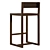 Rustic Leather Square Guest Stool 3D model small image 3